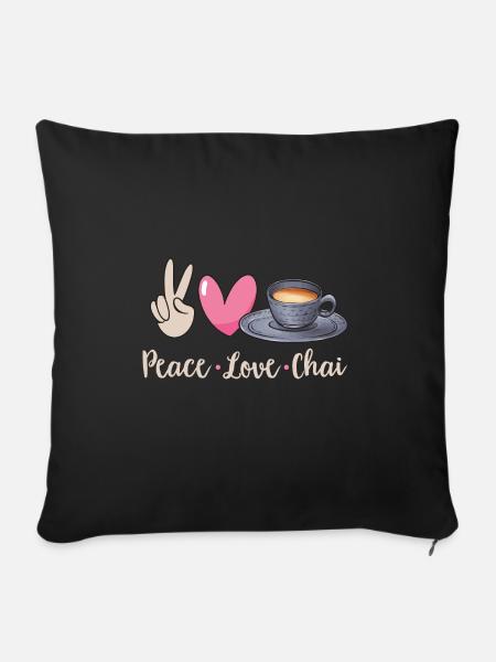 Chai Tee Masala Chai - Sofakissenbezug 45 x 45 cm - Schwarz