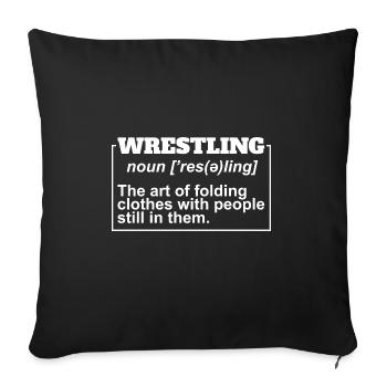Définition de la lutte Pro Wrestler Fan Wrestling - Housse de coussin décorative 45 x 45 cm - noir - Devant