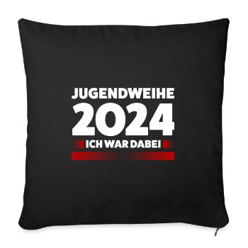 Jugendweihe 2024 Jugend Jugendfeier 2024 Geschenk - Sofakissenbezug 45 x 45 cm - Schwarz - Vorne