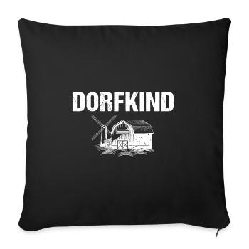 Dorfkind Bauernhof Landleben Dorf - Sofakissenbezug 45 x 45 cm - Schwarz - Vorne