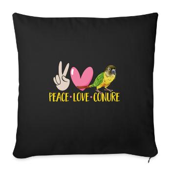 Molina Parakeet Parrot Bird Parakeet - Sofa pillowcase 17,3'' x 17,3'' (45 x 45 cm) - black - Front