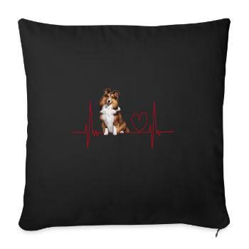 Heartbeat Gift for Dogs - Sofa pillowcase 17,3'' x 17,3'' (45 x 45 cm) - black - Front
