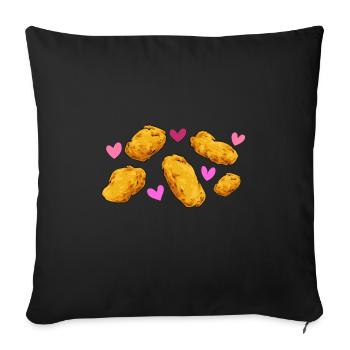 Chicken Nugget Lover Chicken Nuggets - Sofa pillowcase 17,3'' x 17,3'' (45 x 45 cm) - black - Front