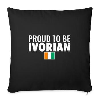 Fier d’être ivoirien Vintage Drapeau de la Côte d’Ivoire - Housse de coussin décorative 45 x 45 cm - noir - Devant
