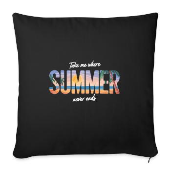 Summer Love Beach Vacation Shirt - Sofa pillowcase 17,3'' x 17,3'' (45 x 45 cm) - black - Front