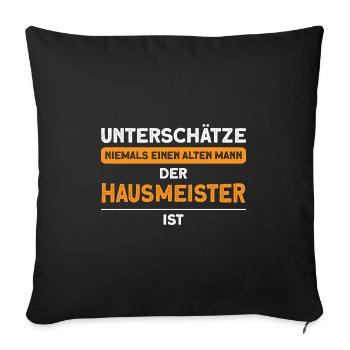 Hausmeister Beruf Hauswart Geschenk - Sofakissenbezug 45 x 45 cm - Schwarz - Vorne