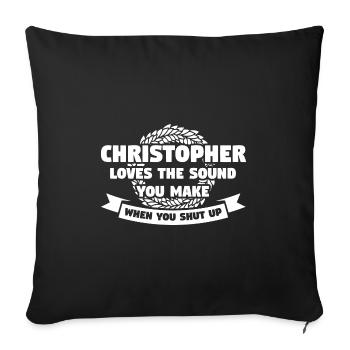 Vornamen Christopher namens Christopher Geschenk - Sofakissenbezug 45 x 45 cm - Schwarz - Vorne