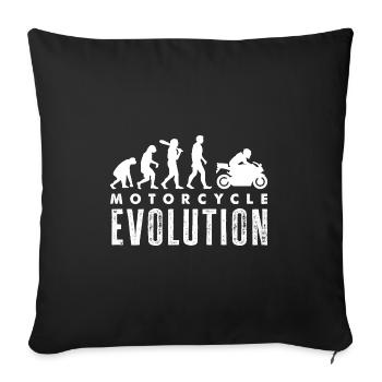 Moto Evolution Vintage Motard Moto - Housse de coussin décorative 45 x 45 cm - noir - Devant