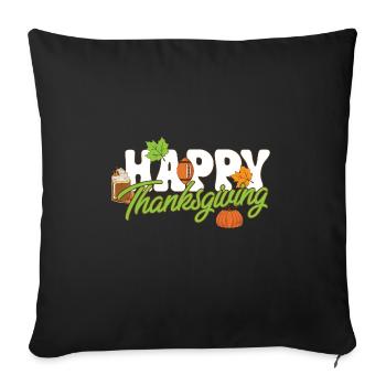 Tis The Season Football Pumpkin Spice Happy - Sofa pillowcase 17,3'' x 17,3'' (45 x 45 cm) - black - Front
