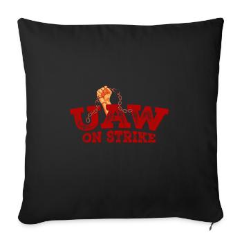 UAW strong Unionize - United We Bargain, Divided - Sofa pillowcase 17,3'' x 17,3'' (45 x 45 cm) - black - Front