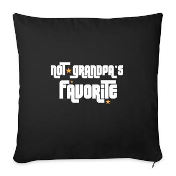 Pas le petit-enfant préféré de grand-père petit-enfant - Housse de coussin décorative 45 x 45 cm - noir - Devant