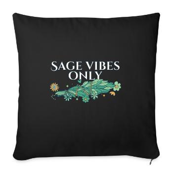 Burning Sage Vibes Only Smudge Sticks Healing - Sofa pillowcase 17,3'' x 17,3'' (45 x 45 cm) - black - Front