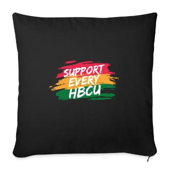 i Support Every HBCU Student Alumni Black Teacher - Sofa pillowcase 17,3'' x 17,3'' (45 x 45 cm) - black - Front