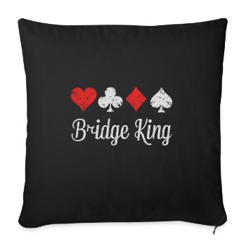 Bridge Kartenspiel Geschenk - Sofakissenbezug 45 x 45 cm - Schwarz - Vorne