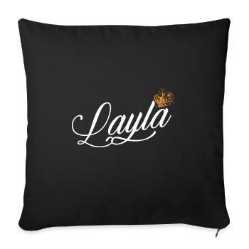 Layla Name for Women Kids Toddlers - Layla Custom - Sofa pillowcase 17,3'' x 17,3'' (45 x 45 cm) - black - Front