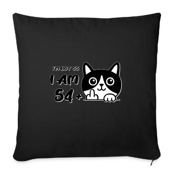 Je n’ai pas 55 ans, j’ai 54 ans plus 1 majeur Cat Flip - Housse de coussin décorative 45 x 45 cm - noir - Devant