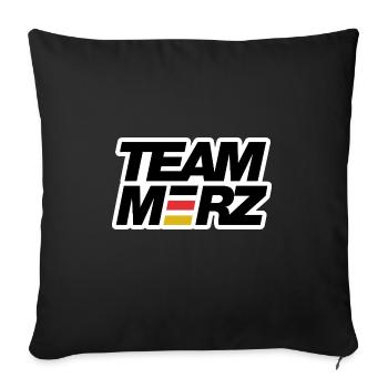 Team Merz - Kanzler - Sofakissenbezug 45 x 45 cm - Schwarz - Vorne