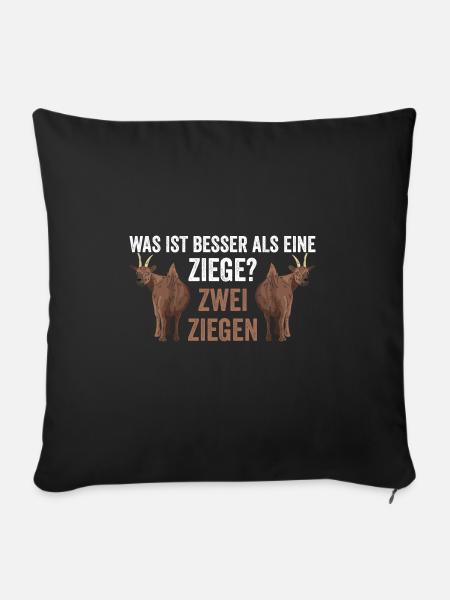 Was ist besser als eine Ziege? Zwei Ziegen - Sofakissenbezug 45 x 45 cm - Schwarz