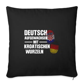 Deutsch Kroatisch Deutschland Geschenk - Sofakissenbezug 45 x 45 cm - Schwarz - Vorne