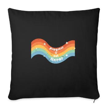 Progress Is Not Linear ABA Therapist Behavioral - Sofa pillowcase 17,3'' x 17,3'' (45 x 45 cm) - black - Front
