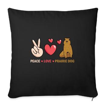 Chien de prairie - Housse de coussin décorative 45 x 45 cm - noir - Devant