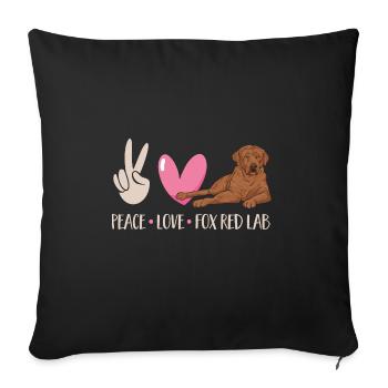 Foxred Labrador Fox Red Labrador Retriever - Sofa pillowcase 17,3'' x 17,3'' (45 x 45 cm) - black - Front