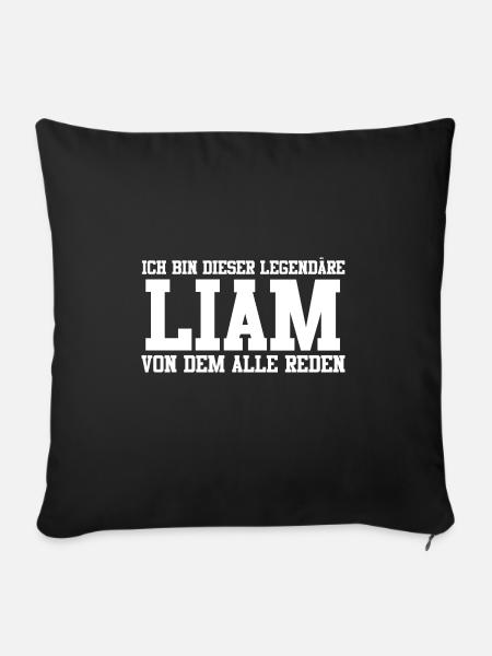 Liam Name Design - Sofakissenbezug 45 x 45 cm - Schwarz