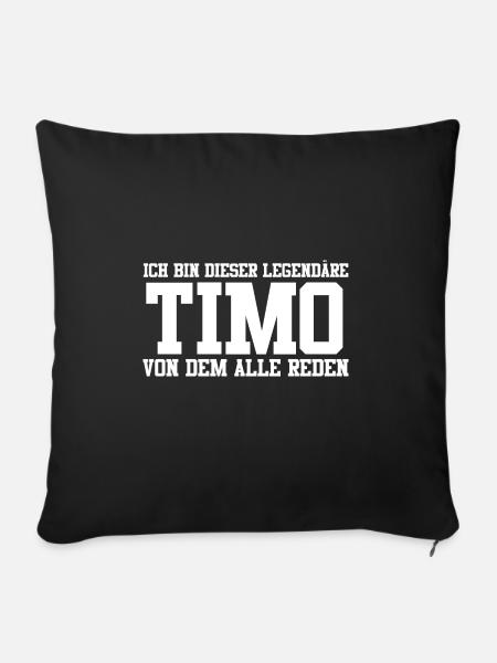 Timo Name Design - Sofakissenbezug 45 x 45 cm - Schwarz