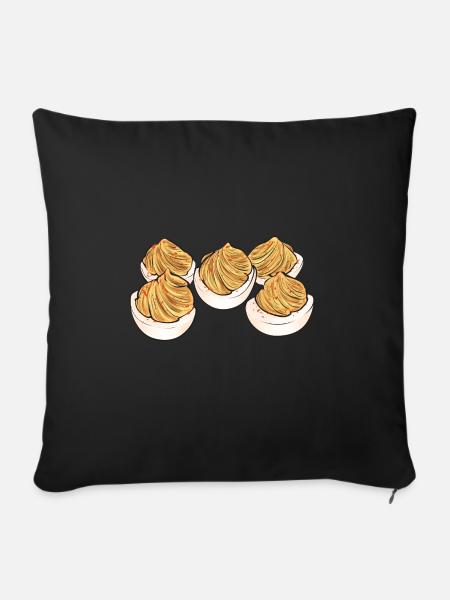 Gefüllte Eier Deviled Eggs - Sofakissenbezug 45 x 45 cm - Schwarz