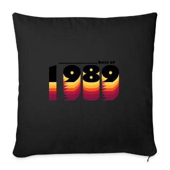 Vintage Retro Best of 1989, zur Feier des 36-jährigen Bestehens - Sofakissenbezug 45 x 45 cm - Schwarz - Vorne