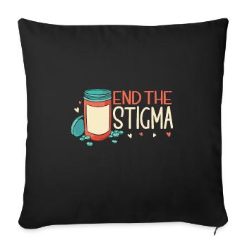 Anxiety Depression Mental Health - Sofa pillowcase 17,3'' x 17,3'' (45 x 45 cm) - black - Front