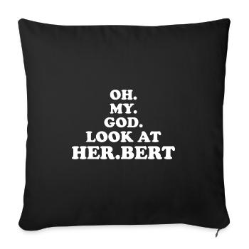 Oh mon Dieu, regarde Herbert Design - Housse de coussin décorative 45 x 45 cm - noir - Devant