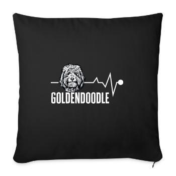 Goldendoodle Doodle Hund - Sofakissenbezug 45 x 45 cm - Schwarz - Vorne