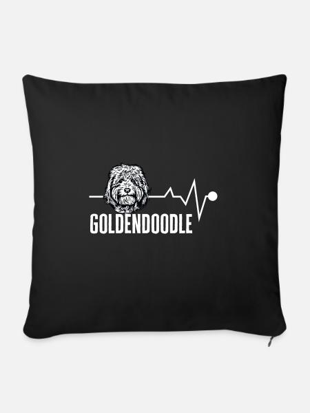 Goldendoodle Doodle Hund - Sofakissenbezug 45 x 45 cm - Schwarz