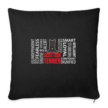 Scottish Terrier Scottie Dog - Sofa pillowcase 17,3'' x 17,3'' (45 x 45 cm) - black - Front