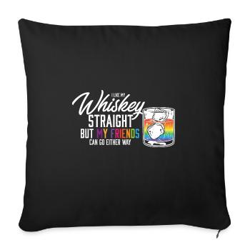 J’aime mon whisky hétéro égalité des sexes LGBT - Housse de coussin décorative 45 x 45 cm - noir - Devant