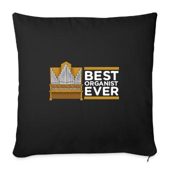 Organiste : organiste, organiste d’église, orgue - Housse de coussin décorative 45 x 45 cm - noir - Devant