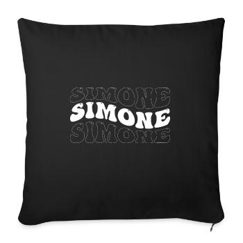 Drôle Simone Groovy 4 Hommes Femmes Cool Simone Cravate - Housse de coussin décorative 45 x 45 cm - noir - Devant