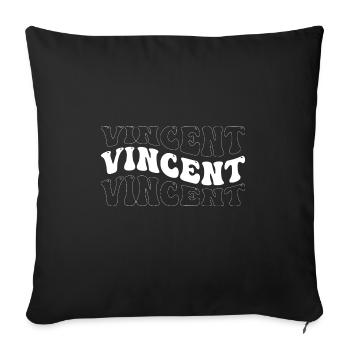 Drôle Vincent Groovy 4 Hommes Femmes Cool Vincent Cravate - Housse de coussin décorative 45 x 45 cm - noir - Devant