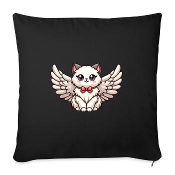 Chat ragdoll mignon dans le style cartoon avec - Housse de coussin décorative 45 x 45 cm - noir - Devant