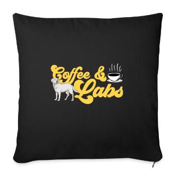 Labrador Retriever blanc Labrador Labrador blanc - Housse de coussin décorative 45 x 45 cm - noir - Devant