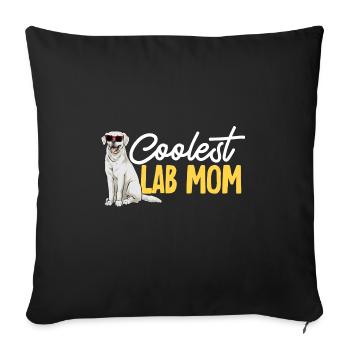 Labrador Retriever blanc Labrador Labrador blanc - Housse de coussin décorative 45 x 45 cm - noir - Devant