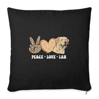 Labrador Retriever jaune - Housse de coussin décorative 45 x 45 cm - noir - Devant
