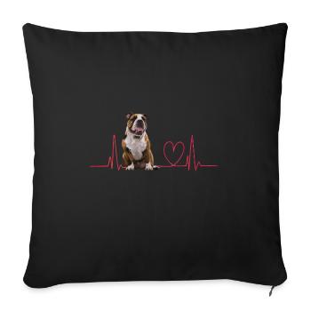 Heartbeat Gift for Dogs - Sofa pillowcase 17,3'' x 17,3'' (45 x 45 cm) - black - Front