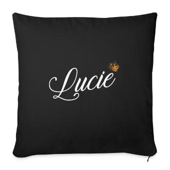 Lucie Custom Name for Women Kids Toddlers - Lucie - Sofa pillowcase 17,3'' x 17,3'' (45 x 45 cm) - black - Front