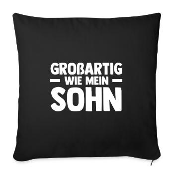Sohn Familie Söhne Geschenk - Sofakissenbezug 45 x 45 cm - Schwarz - Vorne