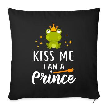 Embrasse-moi, je suis un prince - Housse de coussin décorative 45 x 45 cm - noir - Devant