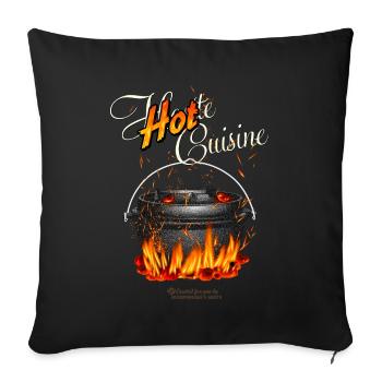 Dutch Oven Hot Cuisine - Sofakissenbezug 45 x 45 cm - Schwarz - Vorne