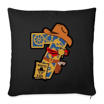 Cowboy 7. Geburtstagsparty Nummer 7 - 7 Jahre - Sofakissenbezug 45 x 45 cm - Schwarz - Vorne