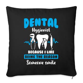 Dental Tooth Teeth - Sofa pillowcase 17,3'' x 17,3'' (45 x 45 cm) - black - Front